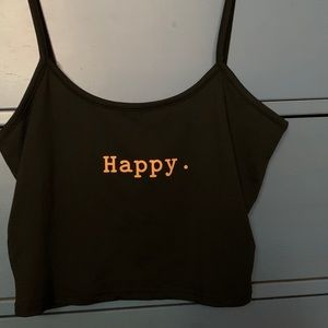 Black cropped tank top